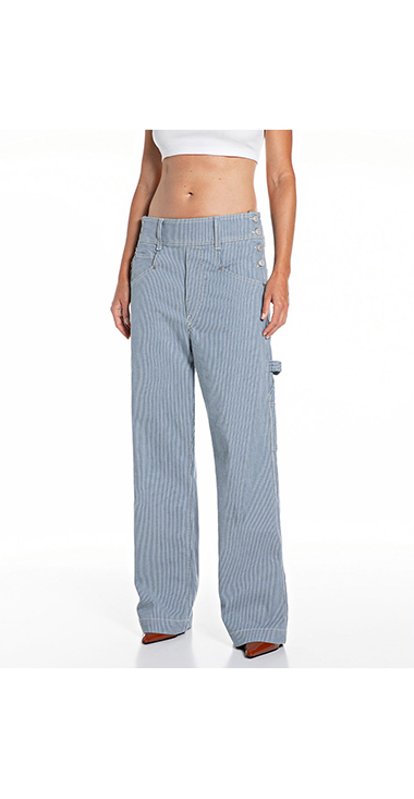 コードレーンストライプワークワイドパンツ